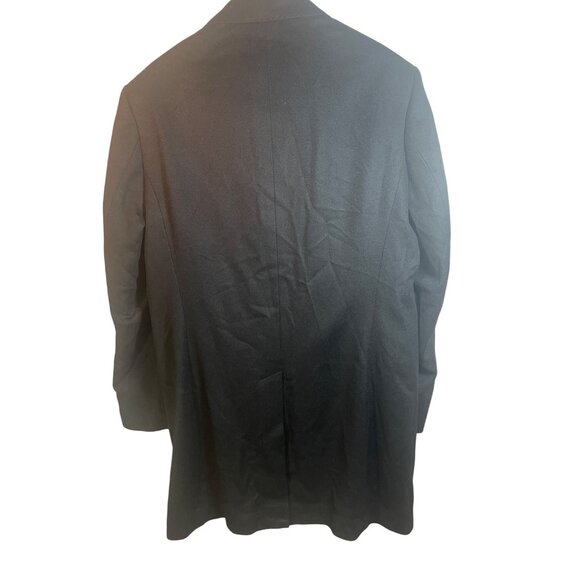 Luciano Natazzi Mens Overcoat Sz 44 US 54 EU Black Wool Cashmere 180S Top Trench - Picture 5 of 7